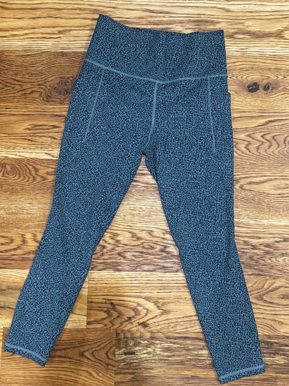 ATHLETA' High-Waist Performance Leggings - Blue with Black Speckle